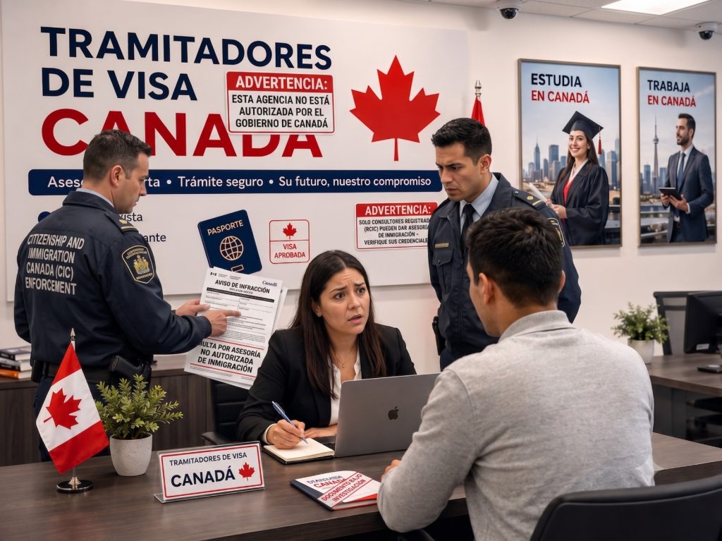 Inspección a oficina de asesoría migratoria en Canadá por posible representación sin licencia ante IRCC
